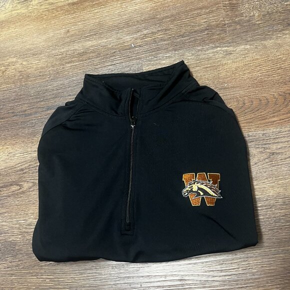 Western Michigan Uni Broncos Zip Old Logo Shirt - Black XL Great Condition - Picture 2 of 6